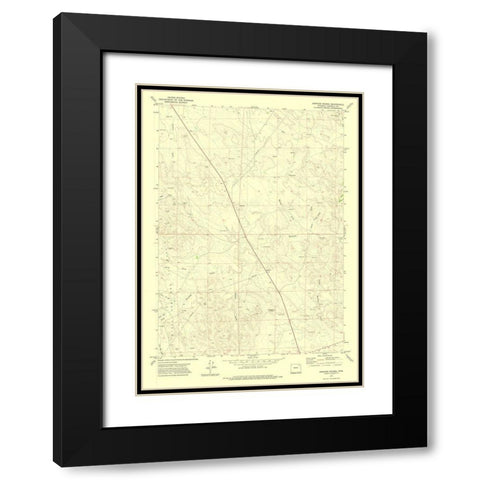 Rawhide School Wyoming Quad - USGS 1971 Black Modern Wood Framed Art Print with Double Matting by USGS