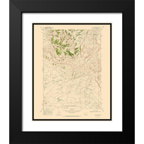 Salt Canyon Wyoming Quad - USGS 1968 Black Modern Wood Framed Art Print with Double Matting by USGS