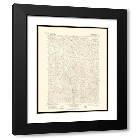 Truman Draw Wyoming Quad - USGS 1971 Black Modern Wood Framed Art Print with Double Matting by USGS