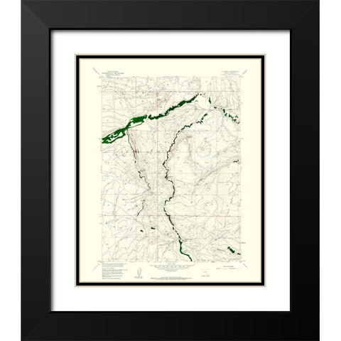 T L Ranch Wyoming Quad - USGS 1958 Black Modern Wood Framed Art Print with Double Matting by USGS