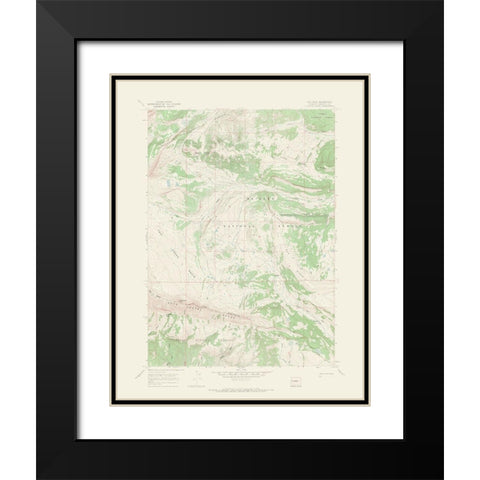 Tosi Peak Wyoming Quad - USGS 1967 Black Modern Wood Framed Art Print with Double Matting by USGS