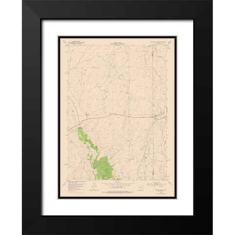 Taylor Ranch Wyoming Quad - USGS 1954 Black Modern Wood Framed Art Print with Double Matting by USGS