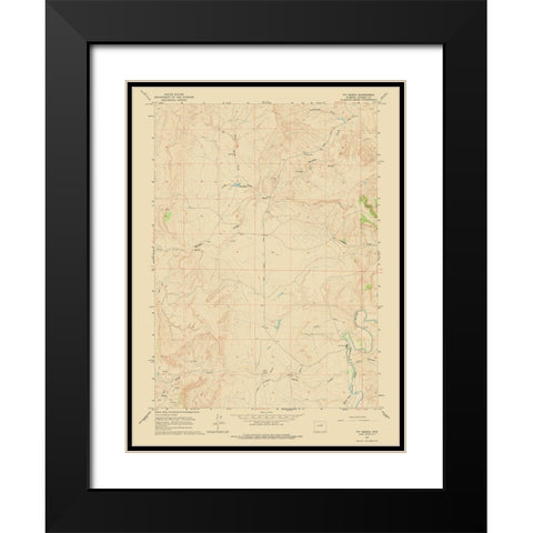 TTT Ranch Wyoming Quad - USGS 1961 Black Modern Wood Framed Art Print with Double Matting by USGS