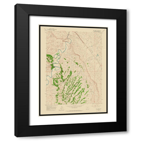 Wall Creek Wyoming Quad - USGS 1961 Black Modern Wood Framed Art Print with Double Matting by USGS
