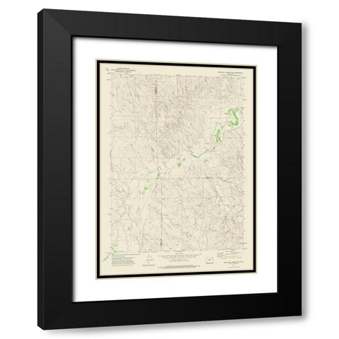 North East Whitetail Creek Wyoming Quad - USGS Black Modern Wood Framed Art Print with Double Matting by USGS