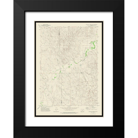 North East Whitetail Creek Wyoming Quad - USGS Black Modern Wood Framed Art Print with Double Matting by USGS
