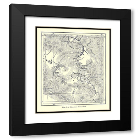 Yellowstone National Park, Wyoming - 1872 Black Modern Wood Framed Art Print with Double Matting by Unknown