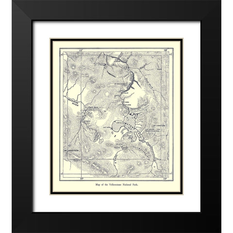 Yellowstone National Park, Wyoming - 1872 Black Modern Wood Framed Art Print with Double Matting by Unknown