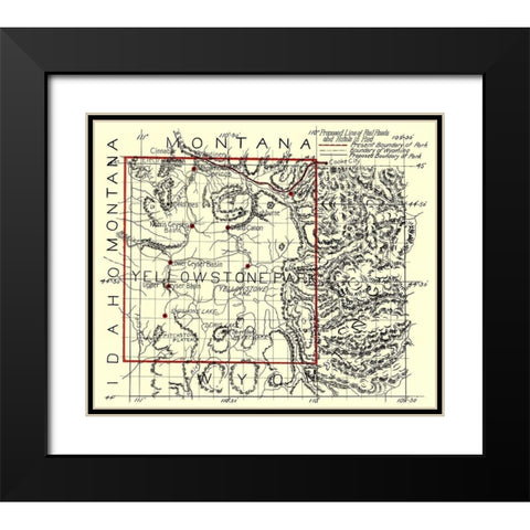 Yellowstone National Park - 1900 Black Modern Wood Framed Art Print with Double Matting by Unknown