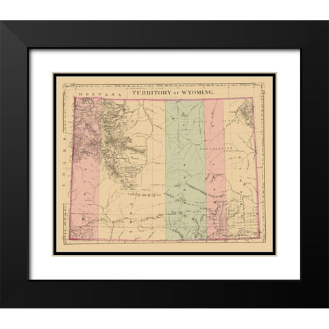 Wyoming - Mitchell 1880 Black Modern Wood Framed Art Print with Double Matting by Mitchell