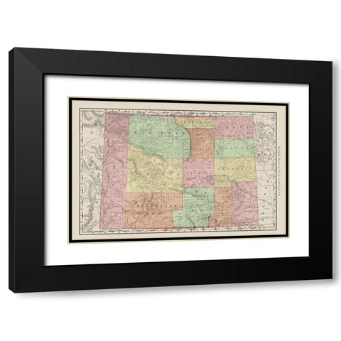 Wyoming - Rand McNally 1903 Black Modern Wood Framed Art Print with Double Matting by Rand McNally