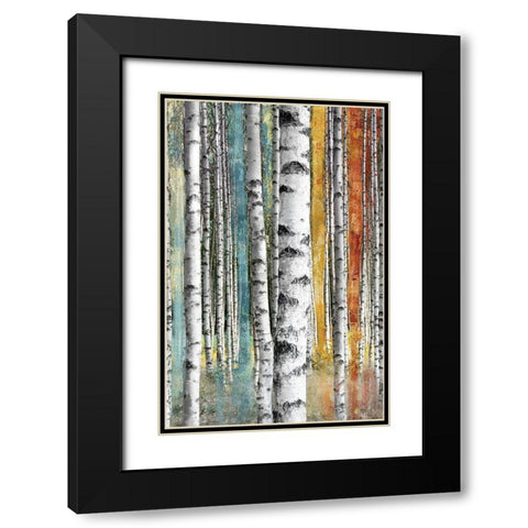 Abstract Birch I Black Modern Wood Framed Art Print with Double Matting by Brey