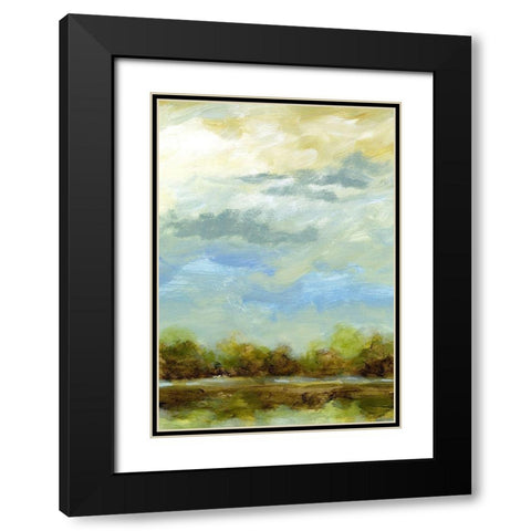 Blue Sky II Black Modern Wood Framed Art Print with Double Matting by Brey