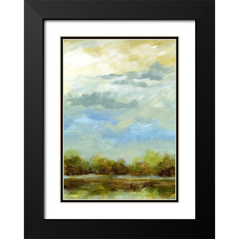 Blue Sky II Black Modern Wood Framed Art Print with Double Matting by Brey