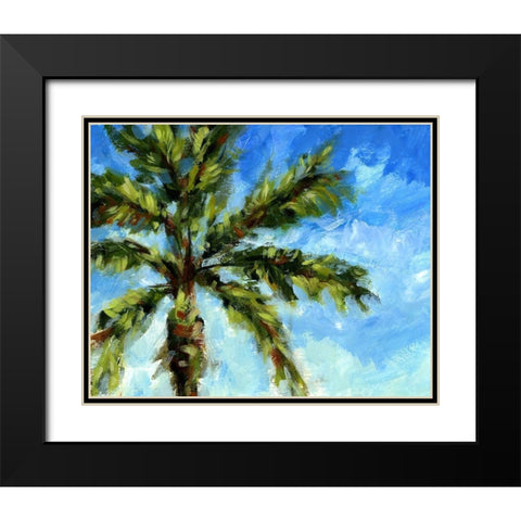 Island Palm I Black Modern Wood Framed Art Print with Double Matting by Brey