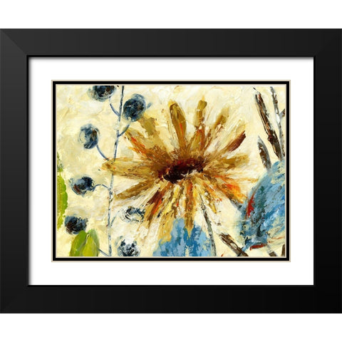 Textured Floral I Black Modern Wood Framed Art Print with Double Matting by Brey