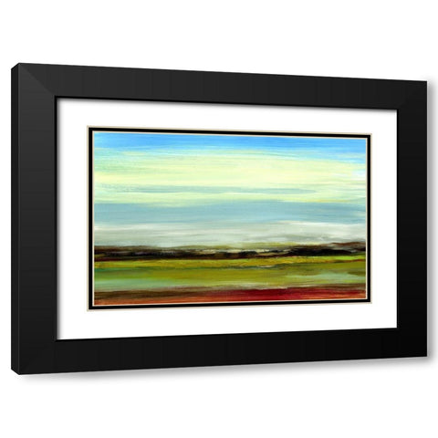 Seaview Landscape Black Modern Wood Framed Art Print with Double Matting by Brey