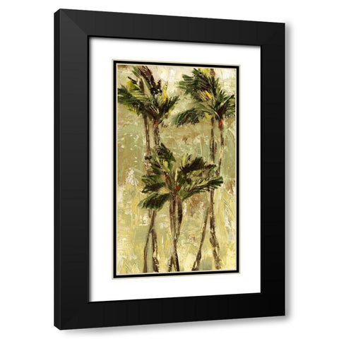 King Palm I Black Modern Wood Framed Art Print with Double Matting by Brey