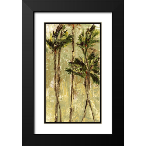 King Palm II Black Modern Wood Framed Art Print with Double Matting by Brey
