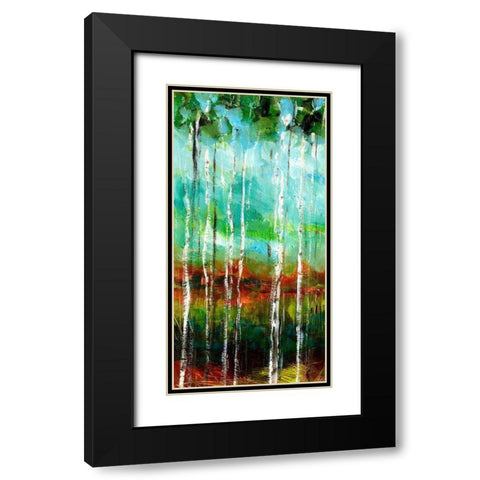 Treeline II Black Modern Wood Framed Art Print with Double Matting by Brey