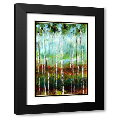 Treeline III Black Modern Wood Framed Art Print with Double Matting by Brey