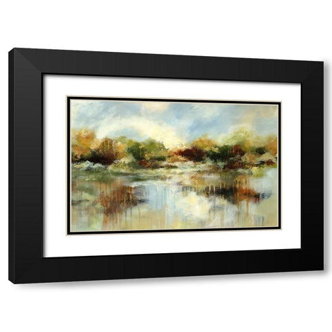 Autumn Pond Black Modern Wood Framed Art Print with Double Matting by Brey