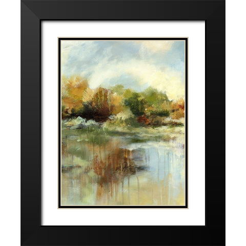 Autumn Pond II Black Modern Wood Framed Art Print with Double Matting by Brey
