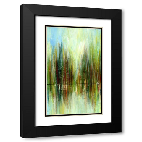 Pond Reflections II Black Modern Wood Framed Art Print with Double Matting by Brey