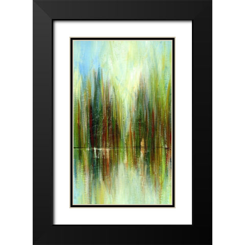 Pond Reflections II Black Modern Wood Framed Art Print with Double Matting by Brey