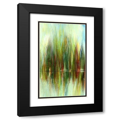 Pond Reflections III Black Modern Wood Framed Art Print with Double Matting by Brey