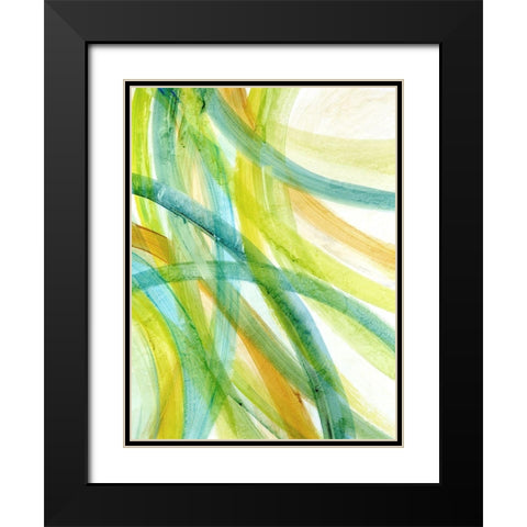 Ribbons I Black Modern Wood Framed Art Print with Double Matting by Brey