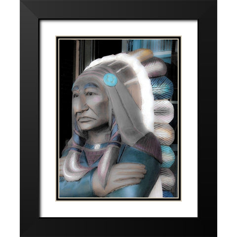 American I Black Modern Wood Framed Art Print with Double Matting by Bartola