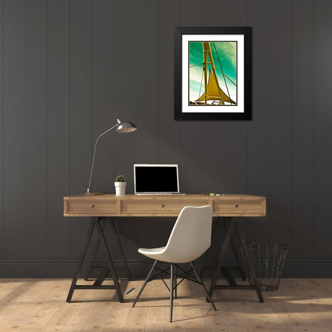 Sailing Tempe II Black Modern Wood Framed Art Print with Double Matting by Bartola