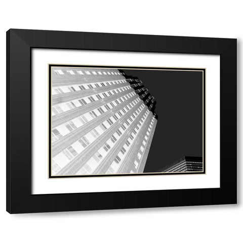 Skytower II Black and White Black Modern Wood Framed Art Print with Double Matting by Bartola