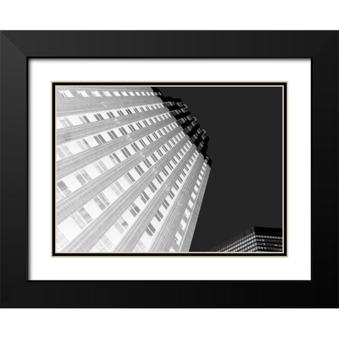 Skytower II Black and White Black Modern Wood Framed Art Print with Double Matting by Bartola