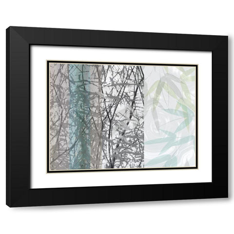 Silver Leaf Black Modern Wood Framed Art Print with Double Matting by Franklin