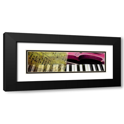 Hi Note II Black Modern Wood Framed Art Print with Double Matting by Franklin
