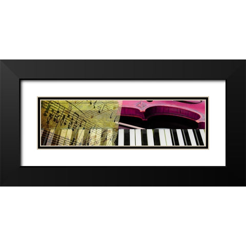 Hi Note II Black Modern Wood Framed Art Print with Double Matting by Franklin