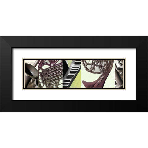 Hi Note III Black Modern Wood Framed Art Print with Double Matting by Franklin