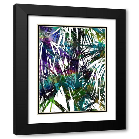 Palm Abstract I Black Modern Wood Framed Art Print with Double Matting by Franklin