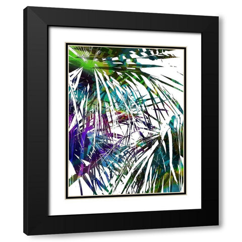 Palm Abstract II Black Modern Wood Framed Art Print with Double Matting by Franklin