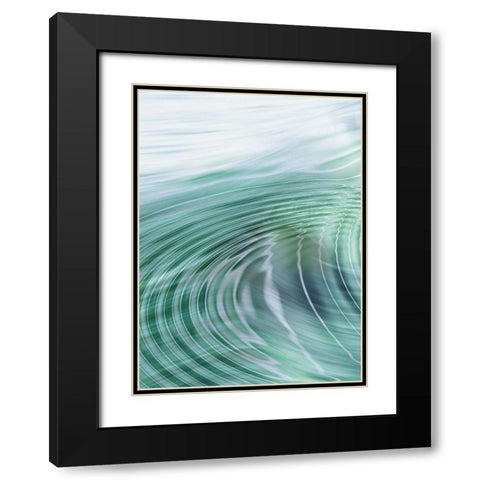Movement I Teal Black Modern Wood Framed Art Print with Double Matting by Franklin