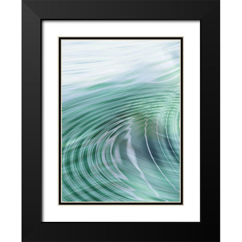 Movement I Teal Black Modern Wood Framed Art Print with Double Matting by Franklin