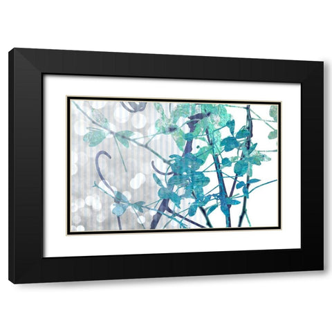 Branch In Blue I Black Modern Wood Framed Art Print with Double Matting by Franklin