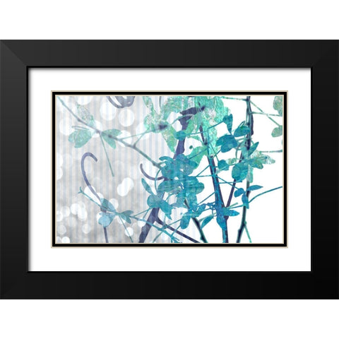 Branch In Blue I Black Modern Wood Framed Art Print with Double Matting by Franklin