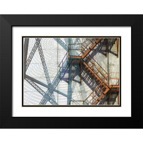 Fire Escape Black Modern Wood Framed Art Print with Double Matting by Franklin