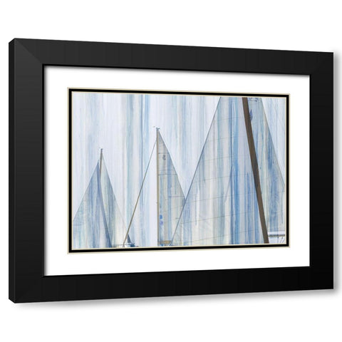 Sails I Black Modern Wood Framed Art Print with Double Matting by Franklin