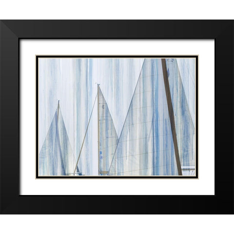 Sails I Black Modern Wood Framed Art Print with Double Matting by Franklin