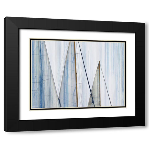 Sails II Black Modern Wood Framed Art Print with Double Matting by Franklin