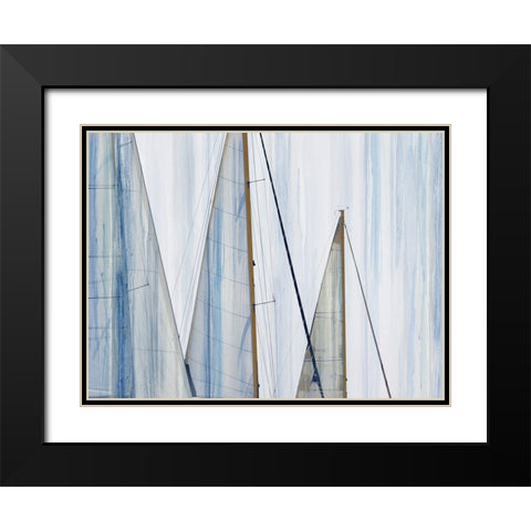 Sails II Black Modern Wood Framed Art Print with Double Matting by Franklin